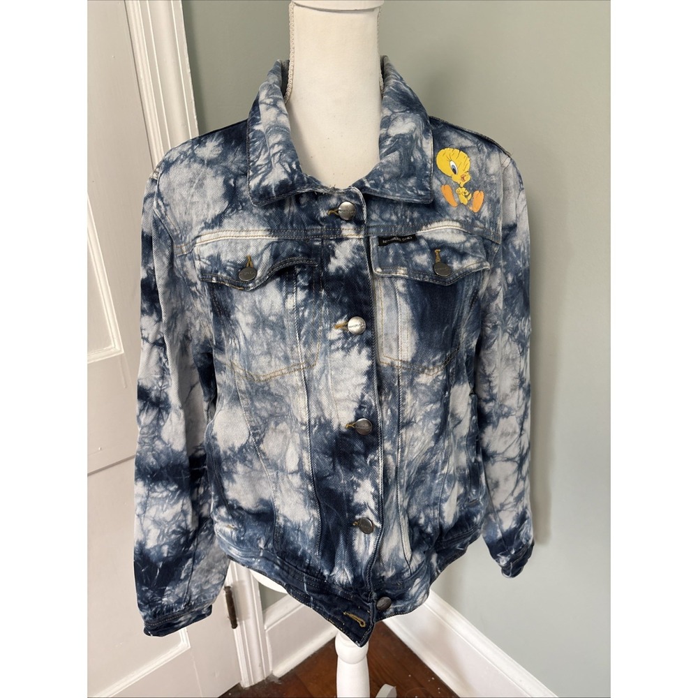 Looney Tunes women's members only denim tie-dyed jacket size XL